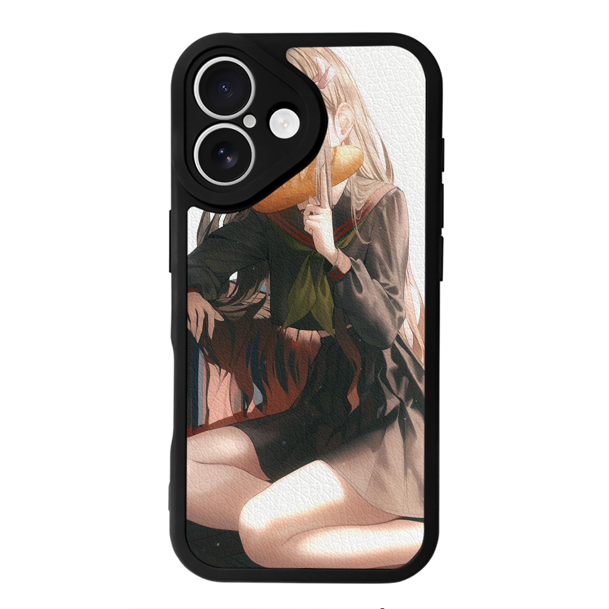 （画像用） 鬼滅の刃（きめつのやいば）竈門 禰󠄀豆子／かまど ねずこ Kamado Nezuko 【iPhone 16シリーズ対応】シリコンスマホケース（レザー調） 材質：シリコン